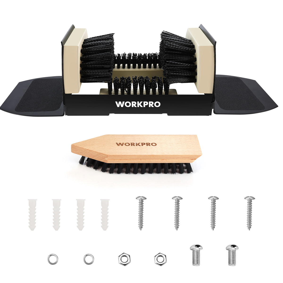 WORKPRO Boot Scrubber, Shoe Brush Kit, Boot Brush Set Outdoor Indoor