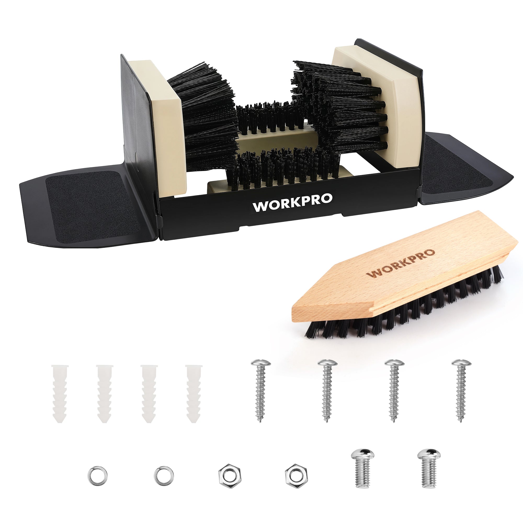 WORKPRO Boot Scrubber, Shoe Brush Kit, Boot Brush Set Outdoor Indoor