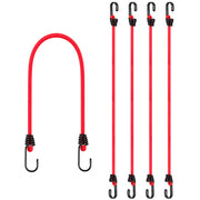 WORKPRO 24" Bungee Cords with Hooks, 4 Pack Heavy Duty Outdoor Bungee Strap, Red