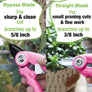 WORKPRO 2 Pack Garden Pruning Shears, 6.9" Bypass & Straight Shears, Premium Gardening Clippers