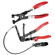 WORKPRO 2-Piece Hose Clamp Pliers Set with red handles, innovation quality and secure durable convenient use