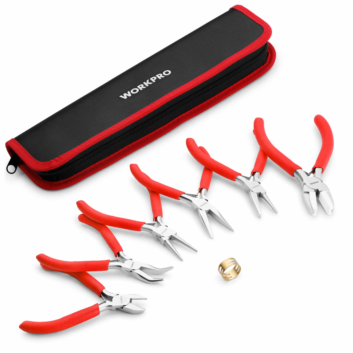 WORKPRO Jewelry Pliers Set, 7-Piece Jewelry Making Tools Kit with Pouch