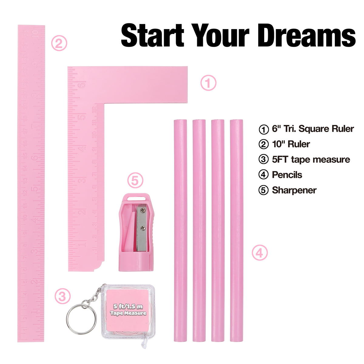 WORKPRO Kid Tools Kit 23 pcs pink tool set with innovation, quality, and durable secure zip bag