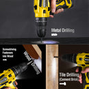 WORKPRO 12V Cordless Drill, Power Tool Set for Home, 177 Pieces Combo Kit with 14-inch Storage Bag and 2000mAh Lithium-Ion Battery & Charger (Yellow)