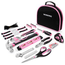 WORKPRO 100 Pcs / 236 Pcs Pink Tool Kit with Easy Carrying Round Pouch Perfect for DIY Home Maintenance - Pink Ribbon