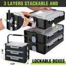 WORKPRO 43-Piece Cordless 8V Drill Driver Home Tool Set with Stackable Tool Box - Pink Ribbon