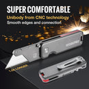 WORKPRO Lightweight CNC Unibody Premium Titanium Utility Knife with10 Extra Blades, G-10/Aluminum Handle