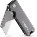 WORKPRO Lightweight CNC Unibody Premium Titanium Utility Knife with10 Extra Blades, G-10/Aluminum Handle