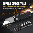 WORKPRO Lightweight CNC Unibody Premium Titanium Utility Knife with10 Extra Blades, G-10/Aluminum Handle