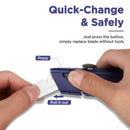 WORKPRO Retractable Box Cutter, Quick Change Utility Knife with Extra Blade Storage - Heavy Duty Aluminum Razor Knife, Twine Cutter, Bonus SK5 Blades Included, Blue