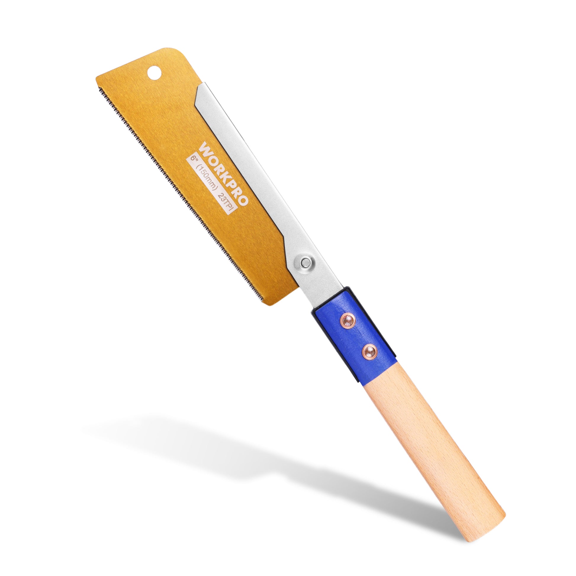 WORKPRO 6 inch Japanese pull saw with non-slip beechwood handle, innovation quality and secure durable use