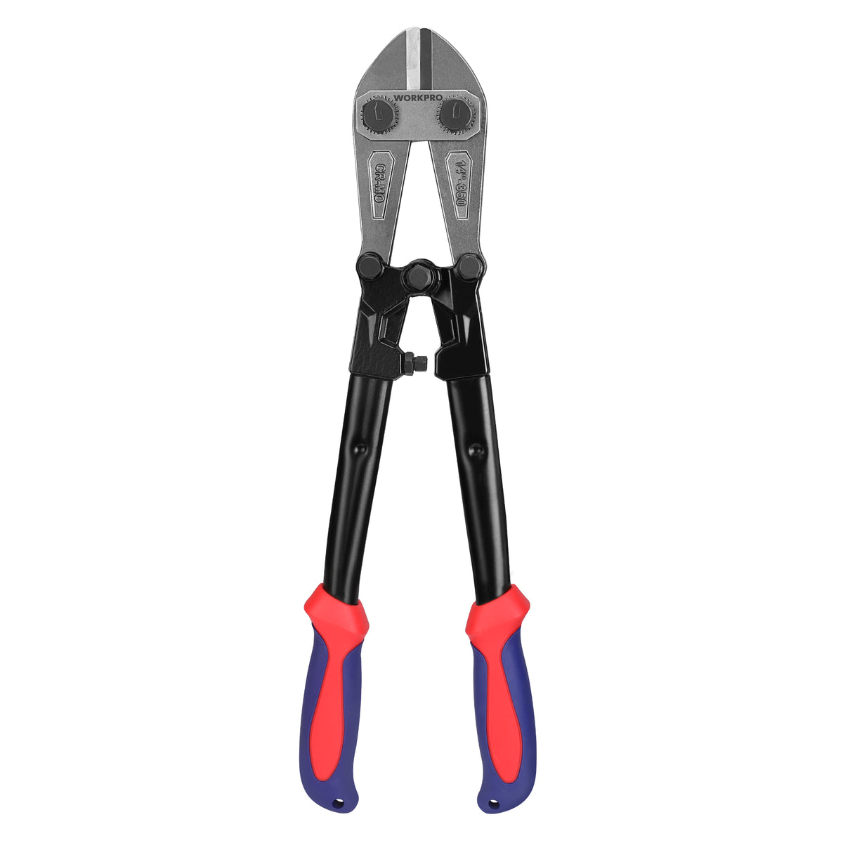 WORKPRO 14" Bolt Cutter, Bi-Material Handle with Soft Rubber Grip, Red&Blue