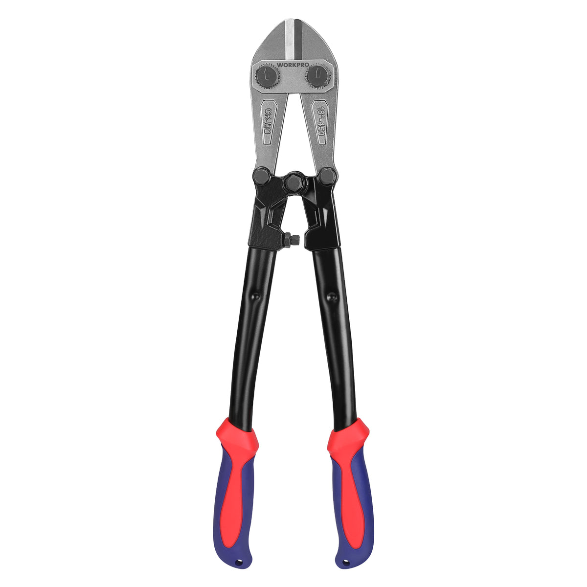 WORKPRO Bolt Cutter, Bi-Material Handle with Soft Rubber Grip, 18", Chrome Molybdenum Steel Blade