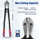 WORKPRO W017007A Bolt Cutter, Bi-Material Handle with Soft Rubber Grip, 30", Chrome Molybdenum Steel Blade