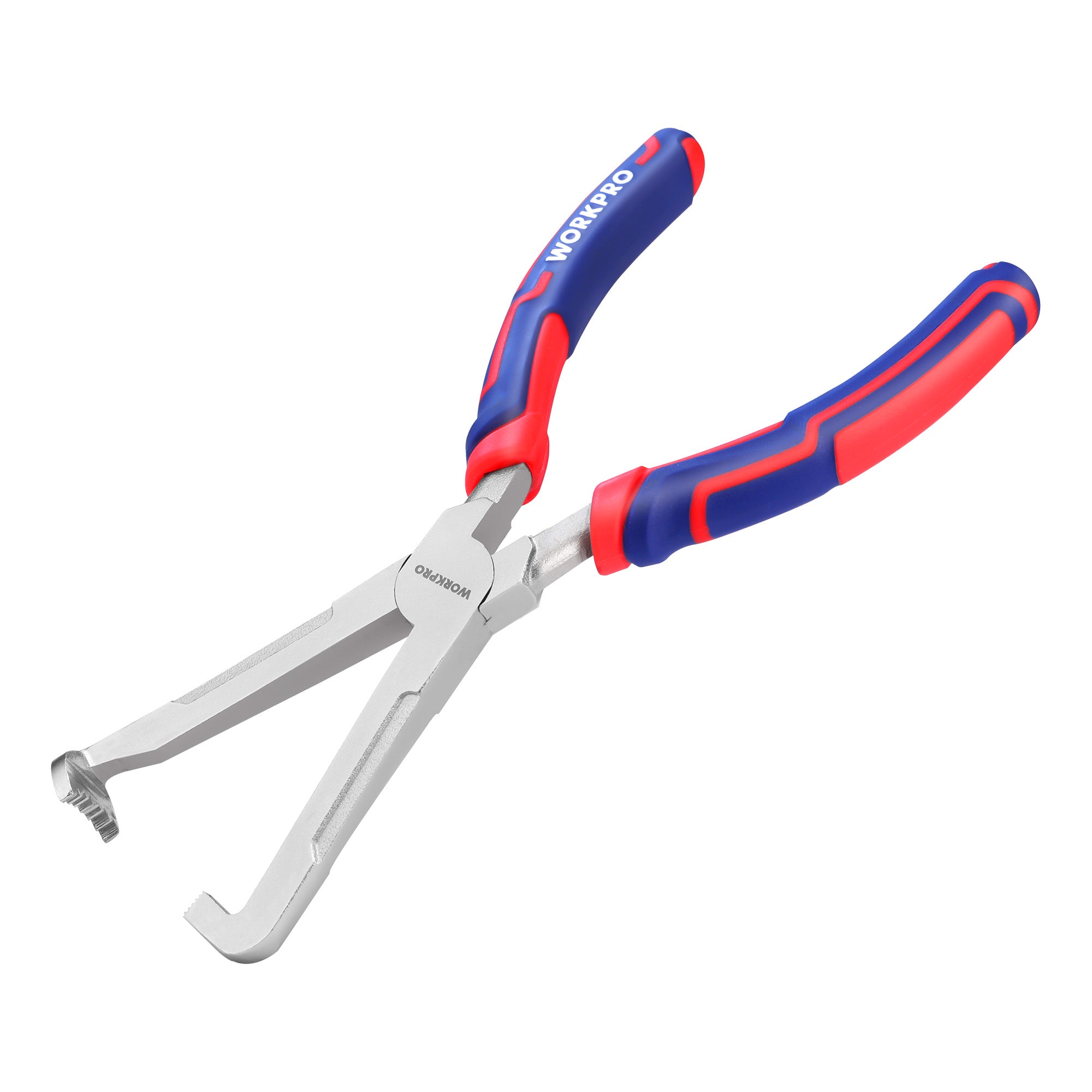 WORKPRO Electrical Disconnect Pliers in blue and red with durable quality innovation for secure automotive push-lock connectors
