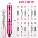 WORKPRO 24-in-1 Precision Screwdriver Sets, 24 pcs Tough S2 Steel Small Screwdriver Bits - Pink Ribbon
