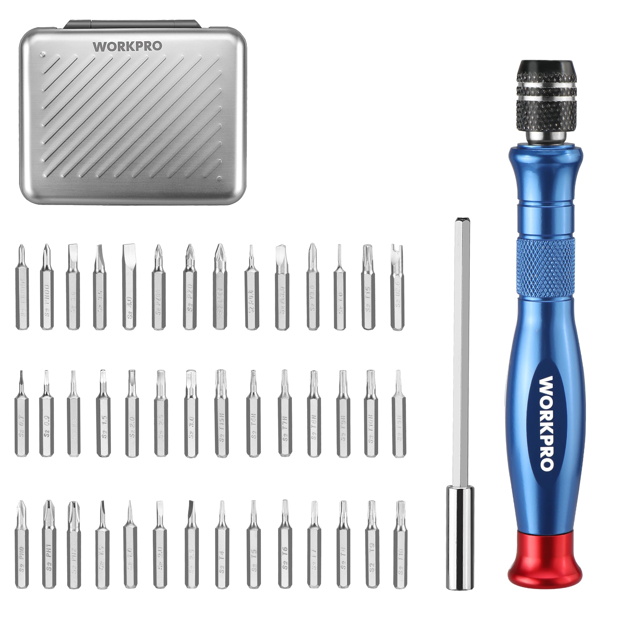 WORKPRO 44-in-1 precision screwdriver set with 42 pcs S2 steel bits, innovation and durable quality