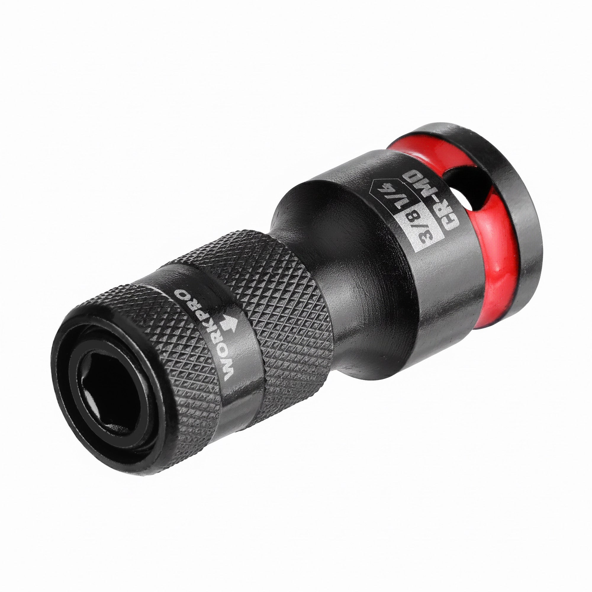 WORKPRO impact socket adapter and bit holder with black and red CR-MO steel for secure durable quick switching