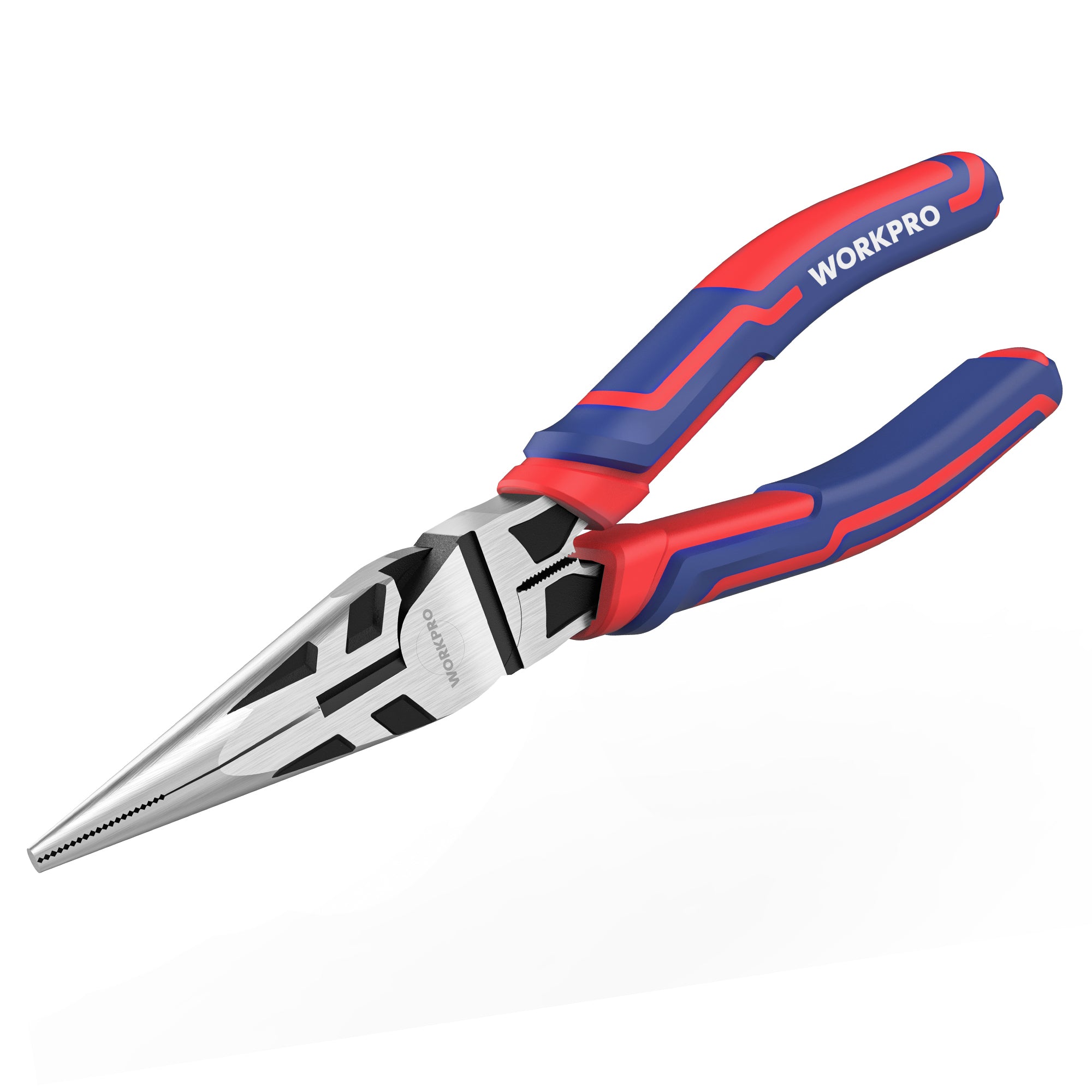 WORKPRO Premium 6" Needle Nose Pliers, Paper Clamp Precision, Heavy-Duty CRV Steel, Soft Grip with Wire Cutter, Long Nose Cutting Pliers