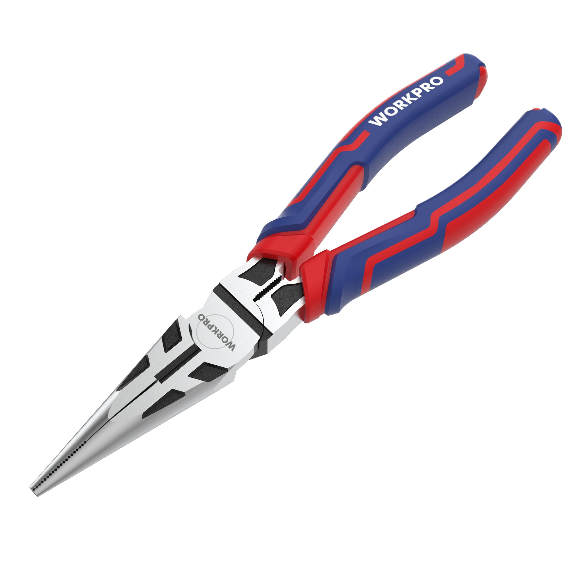WORKPRO Premium 6" Needle Nose Pliers, Paper Clamp Precision, Heavy-Duty CRV Steel, Soft Grip with Wire Cutter, Long Nose Cutting Pliers