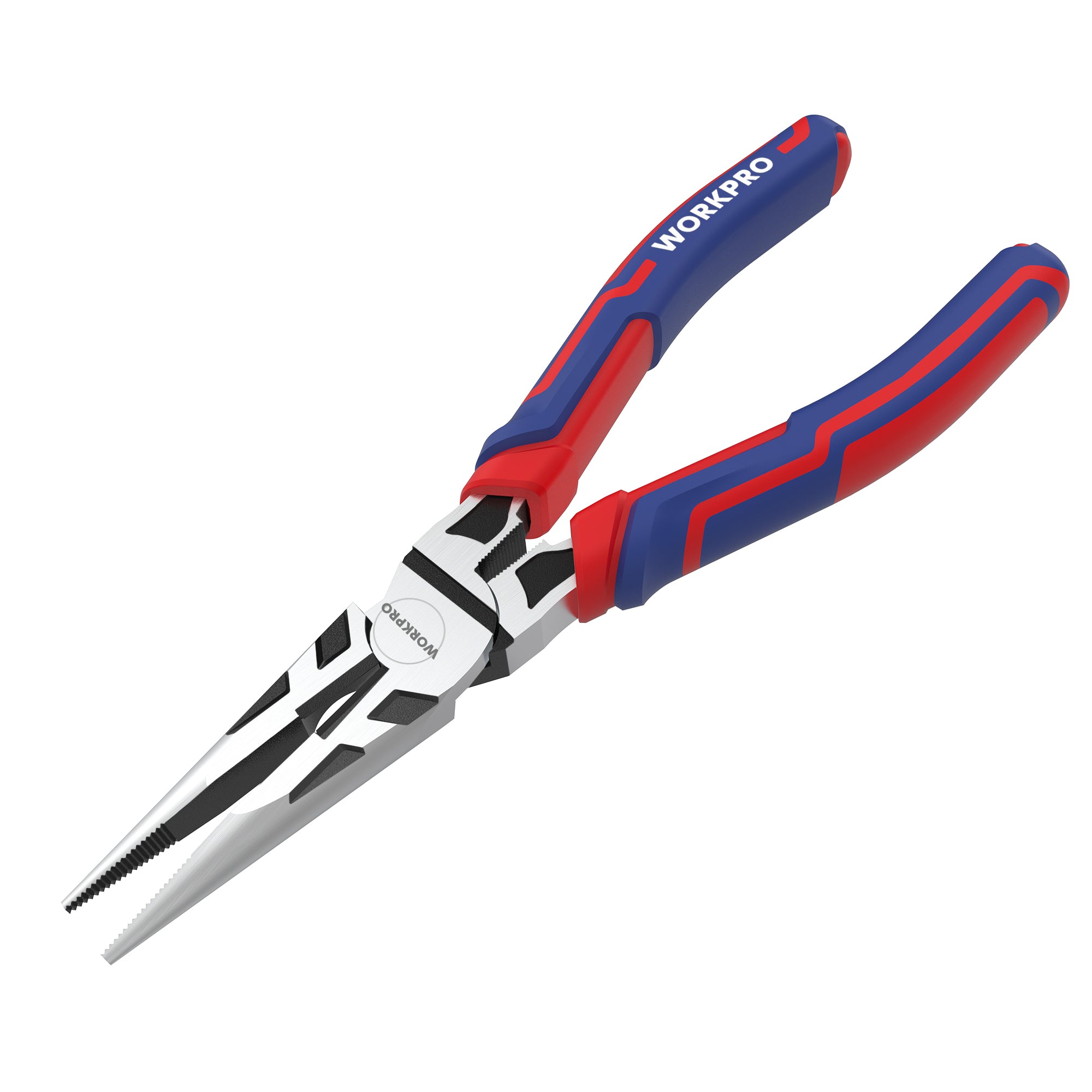 WORKPRO Premium 6" Needle Nose Pliers, Paper Clamp Precision, Heavy-Duty CRV Steel, Soft Grip with Wire Cutter, Long Nose Cutting Pliers