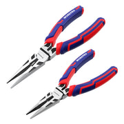 WORKPRO Premium 6" & 8" Needle Nose Pliers, Paper Clamp Precision, Heavy-Duty CRV Steel, Soft Grip with Wire Cutter, Long Nose Cutting Pliers