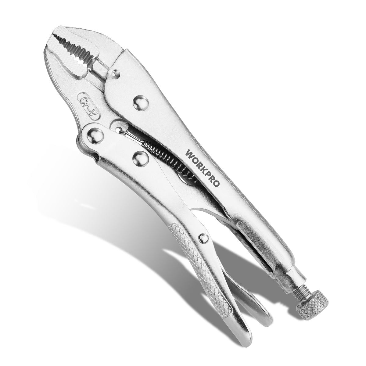 WORKPRO Locking Pliers, 7-inch Curved Jaw Vice Grips pliers | Chromium-Vanadium Steel Locking Pliers with Wire Cutter, Locking Adjustable Vise Grips for Clamping Twisting Welding