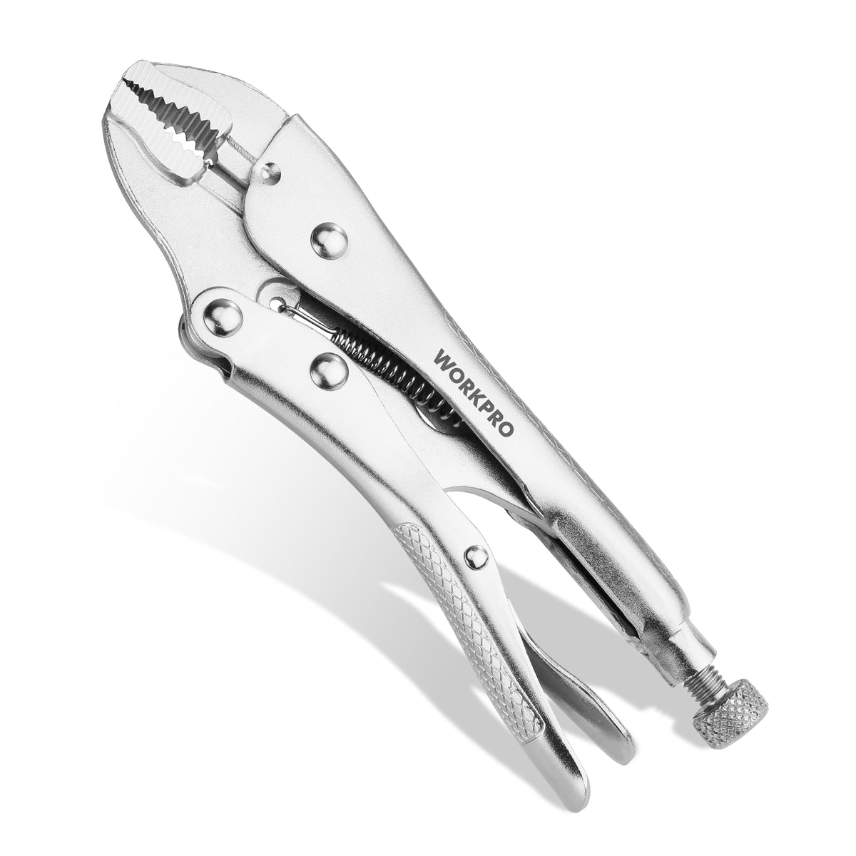 WORKPRO Locking Pliers, 4-inch Mini Curved Jaw Vice Grips pliers | Chromium-Vanadium Steel Locking Pliers with Wire Cutter, Locking Adjustable Vise Grips for Clamping Twisting Welding