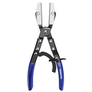 WORKPRO hose pinch-off pliers, closed view, with serrated jaws and blue handles
