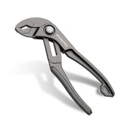 Grey WORKPRO mini water pump pliers, open jaws with knurled grip handles