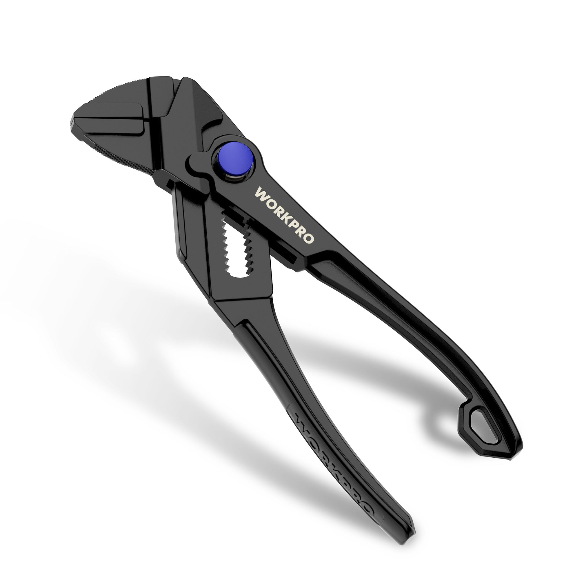 WORKPRO 4-inch mini adjustable pliers wrench with parallel jaws, black