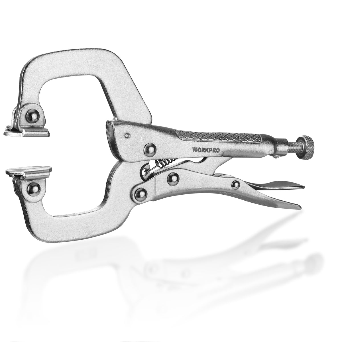 WORKPRO 6 inch locking C-clamp vise grip pliers in steel with innovation, quality, and durable secure hold