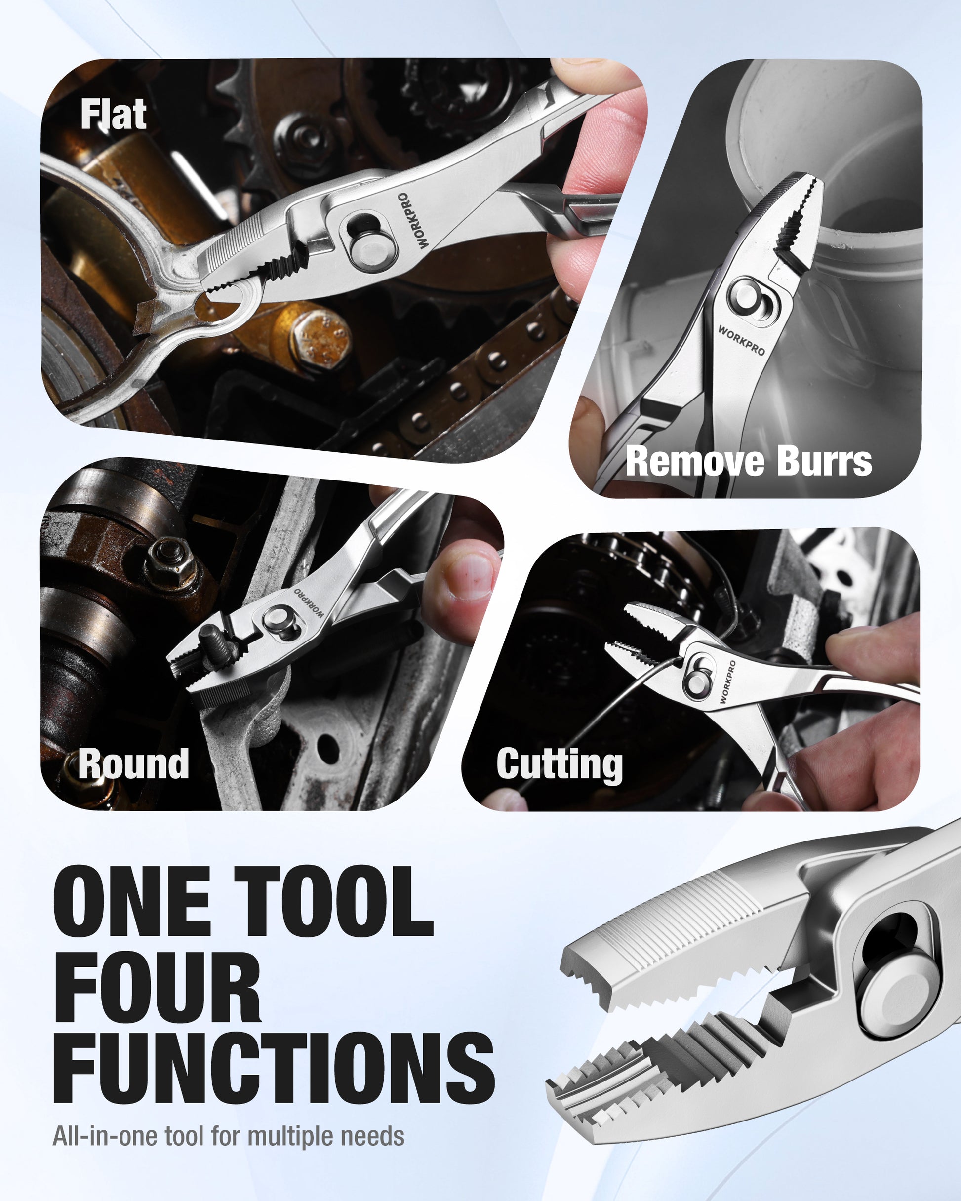 4-inch slip joint pliers with adjustable two-position jaw and anti-rust coating