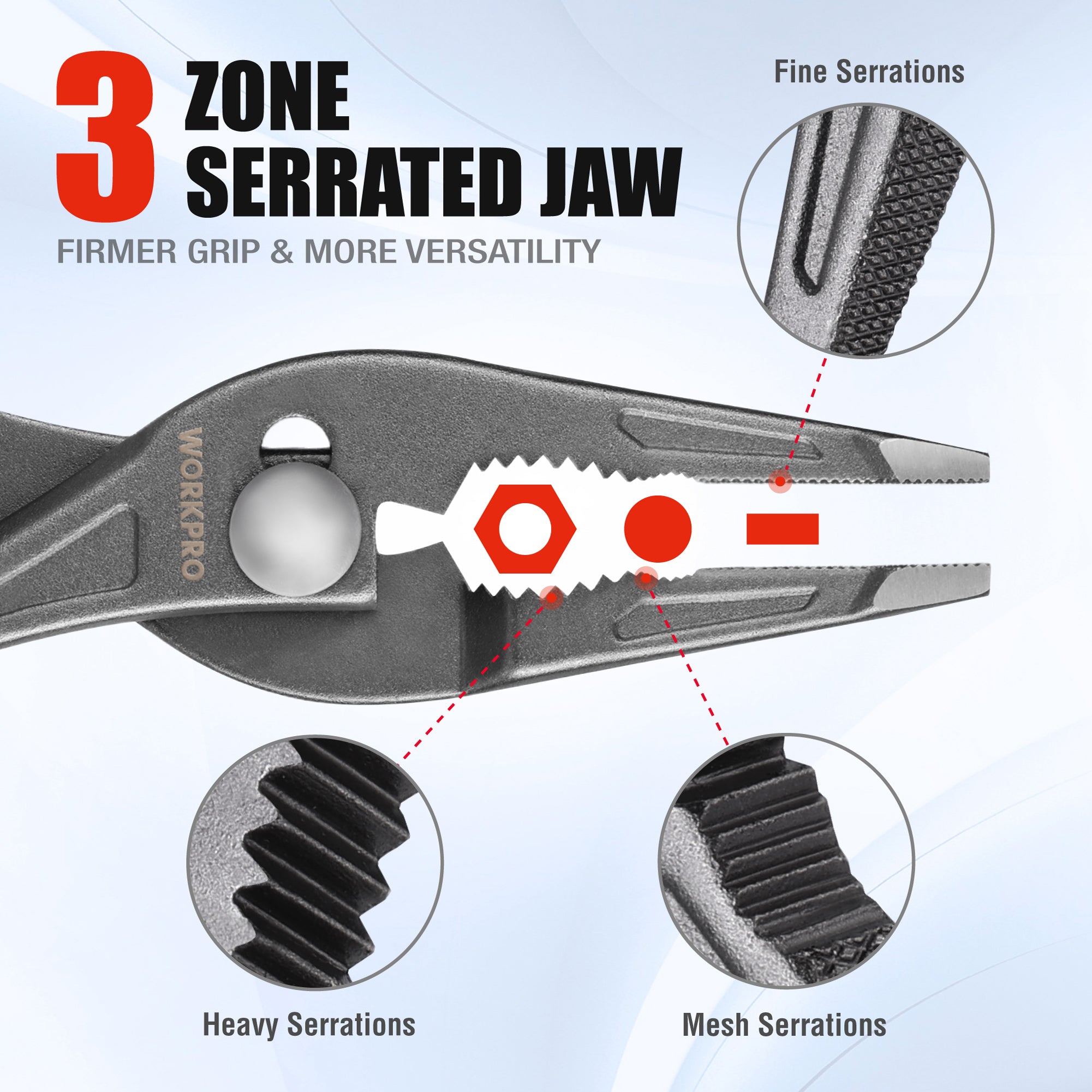 WORKPRO 8" Long Nose Slip Joint Pliers