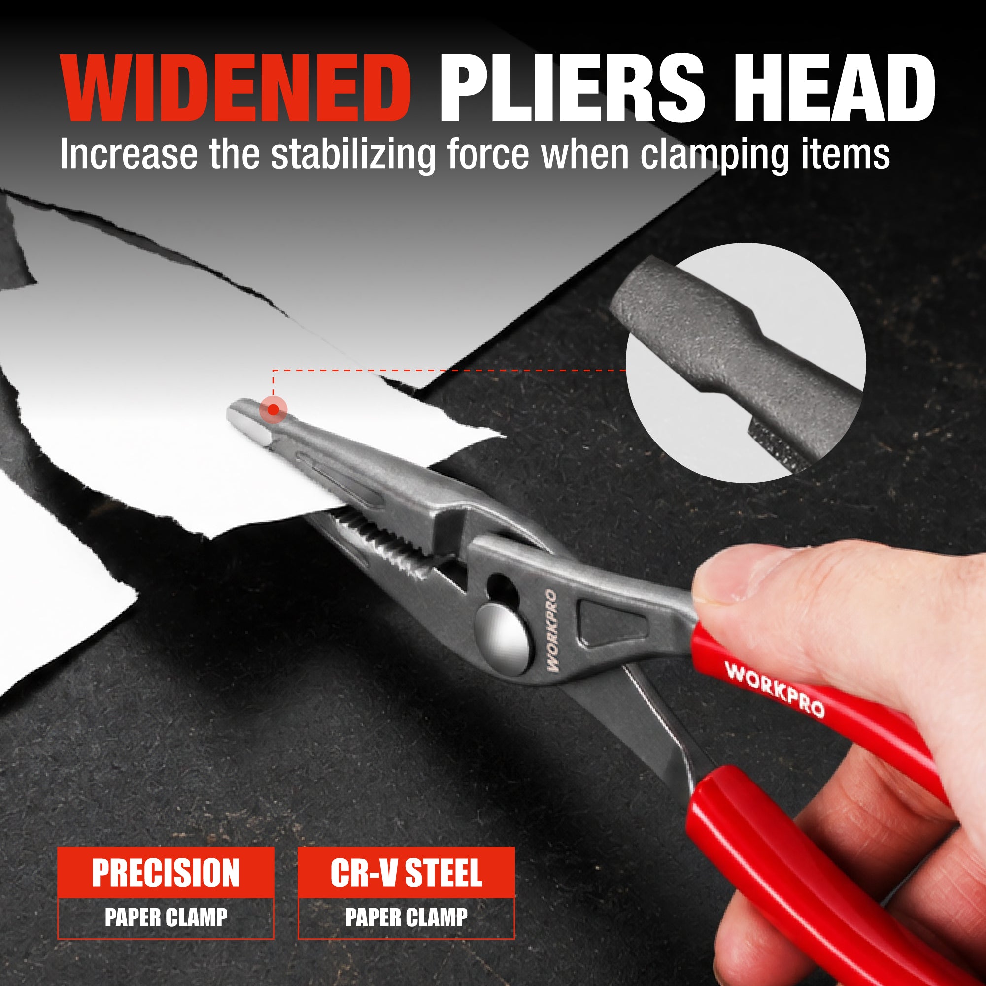 WORKPRO 8" Long Nose Slip Joint Pliers