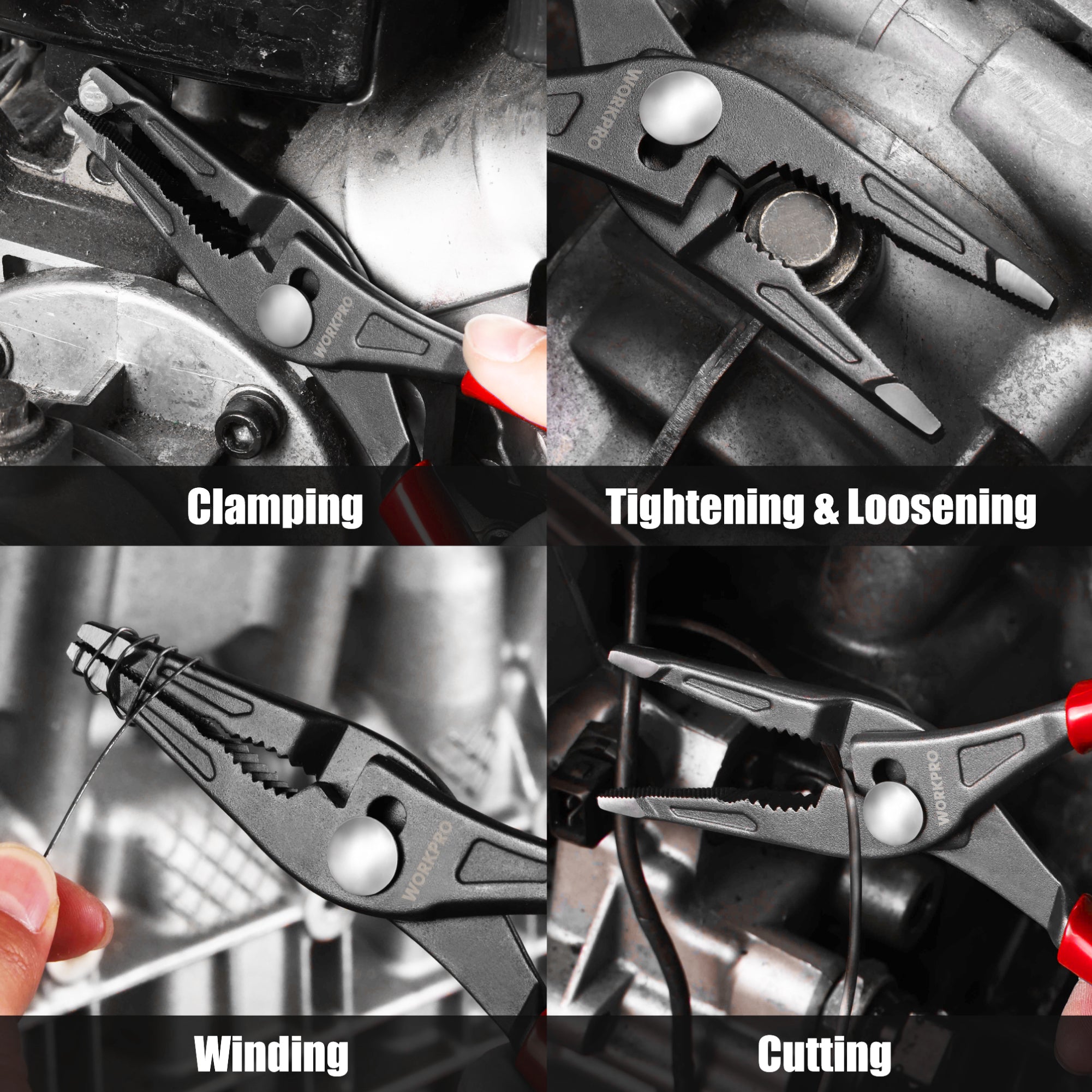 WORKPRO 8" Long Nose Slip Joint Pliers