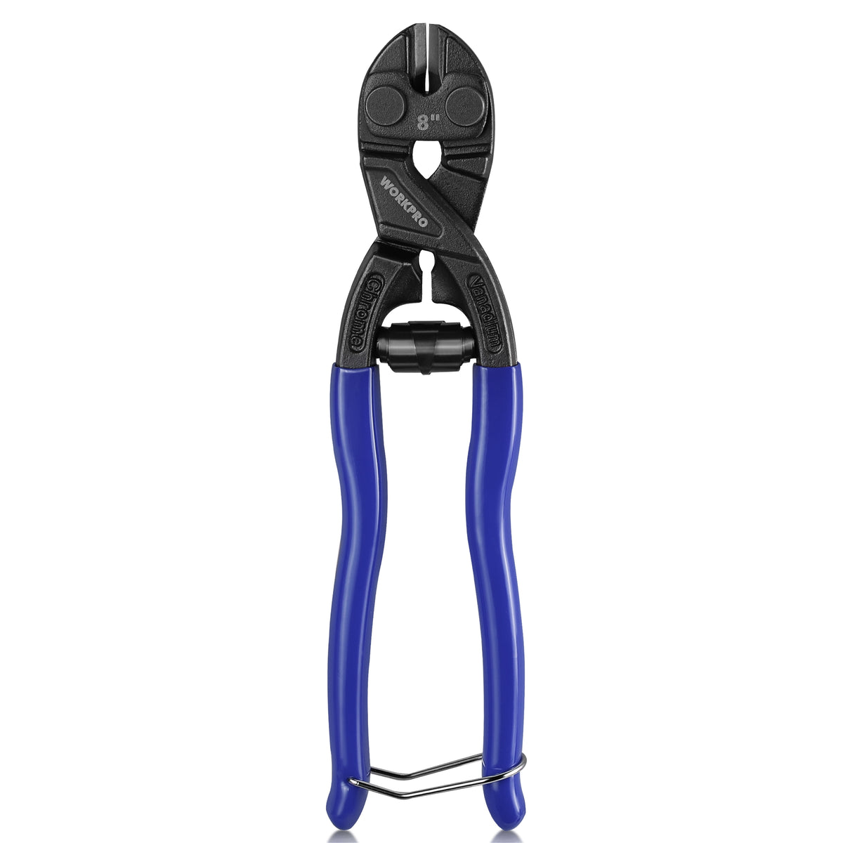 WORKPRO 8-inch Mini Bolt Cutter with Recess and Spring, Blue