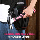 WORKPRO 16 oz Claw Hammer with Fiberglass Handle & Forged Hardened Steel Head  - Pink Ribbon