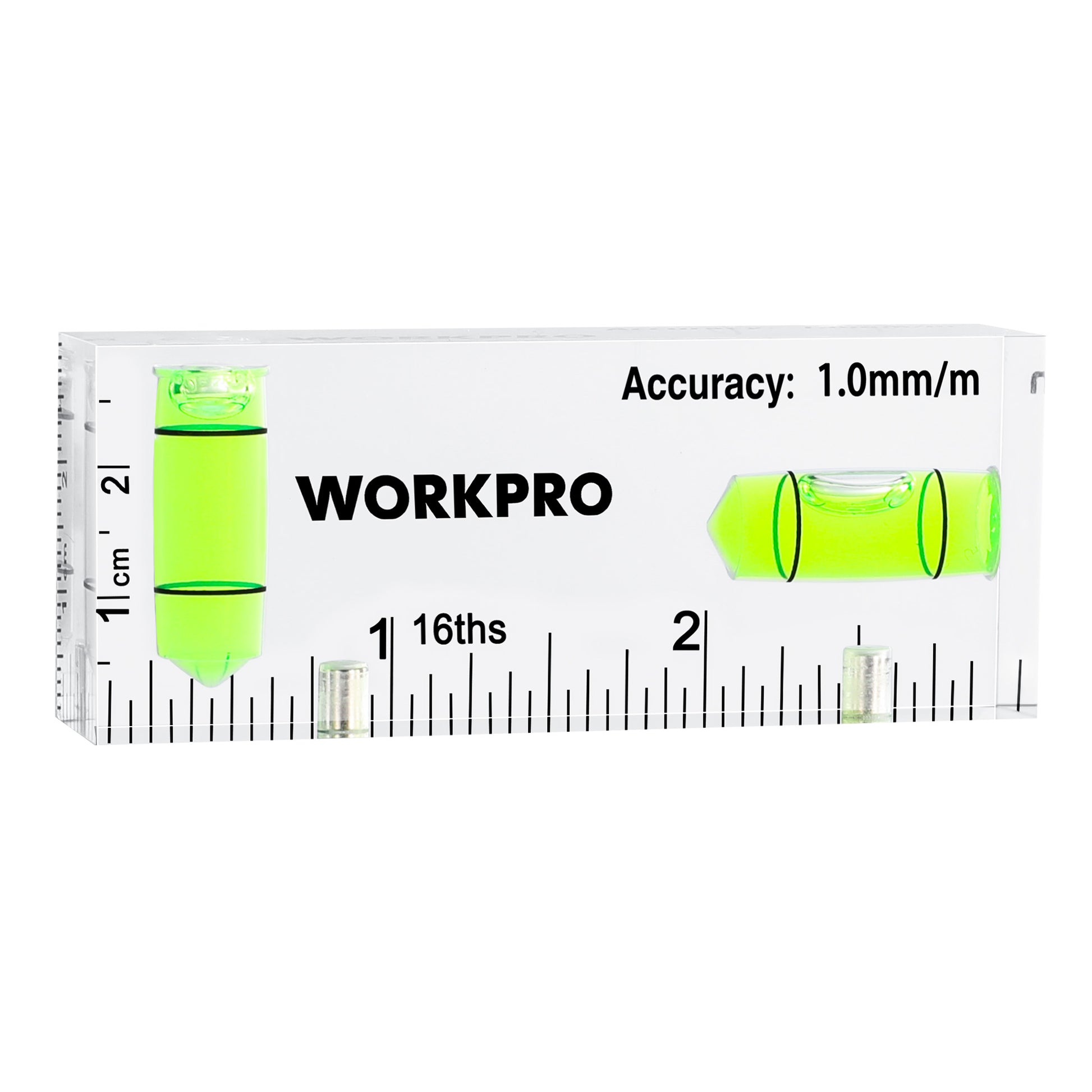 WORKPRO small level tool with green acrylic body, innovation quality, 1.0mm per meter accuracy