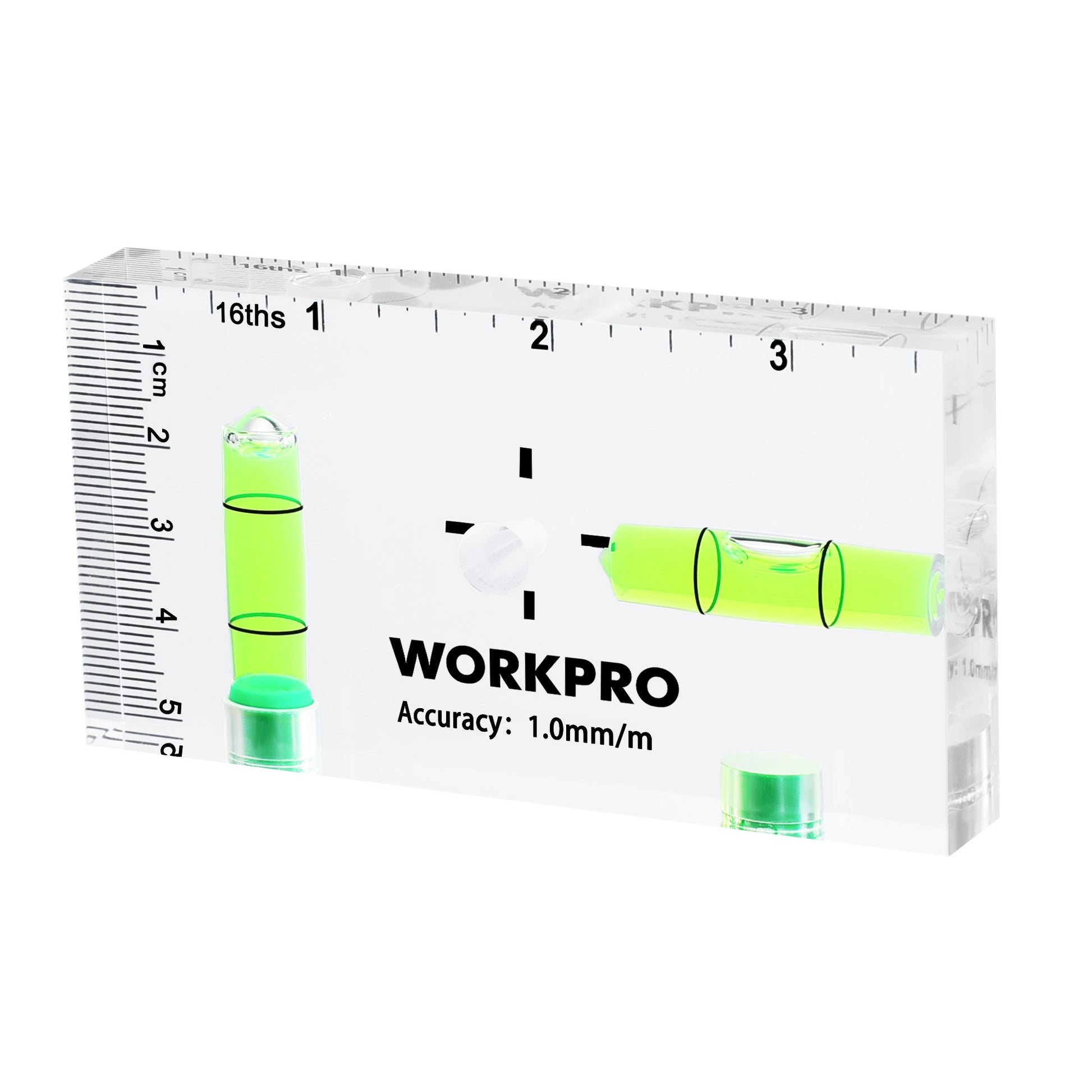 WORKPRO Small Level 3-34 inch mini level tool with green acrylic bubbles for picture hanging, innovation quality secure