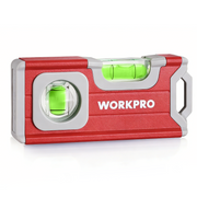 WORKPRO 4-1/2 Inch Mini Magnetic Pocket Level, Aluminum Alloy, Red