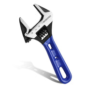 WORKPRO 4-Inch Stubby Adjustable Wrench, 0.94-Inch Extra Wide Jaw Opening Wrench, Metric/SAE Scales, Cr-V Steel, Ideal for Work in Confined Spaces