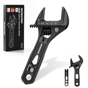 WORKPRO 4" Adjustable Wrench Wide Jaw Opening, 9-in-1 Mini Wrench Multitool