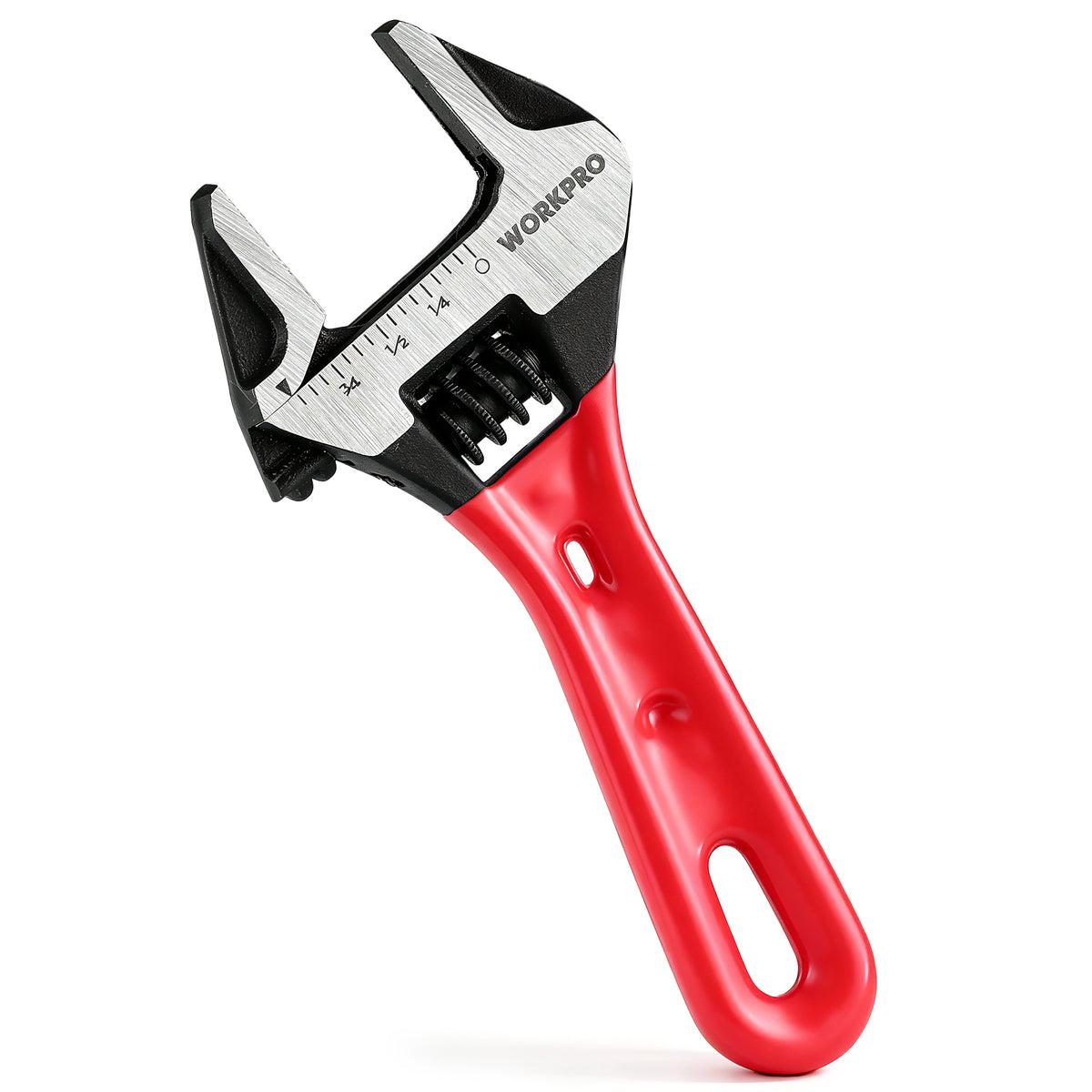 WORKPRO 4" Stubby Adjustable Wrench, 15/16" Extra Wide Jaw Opening