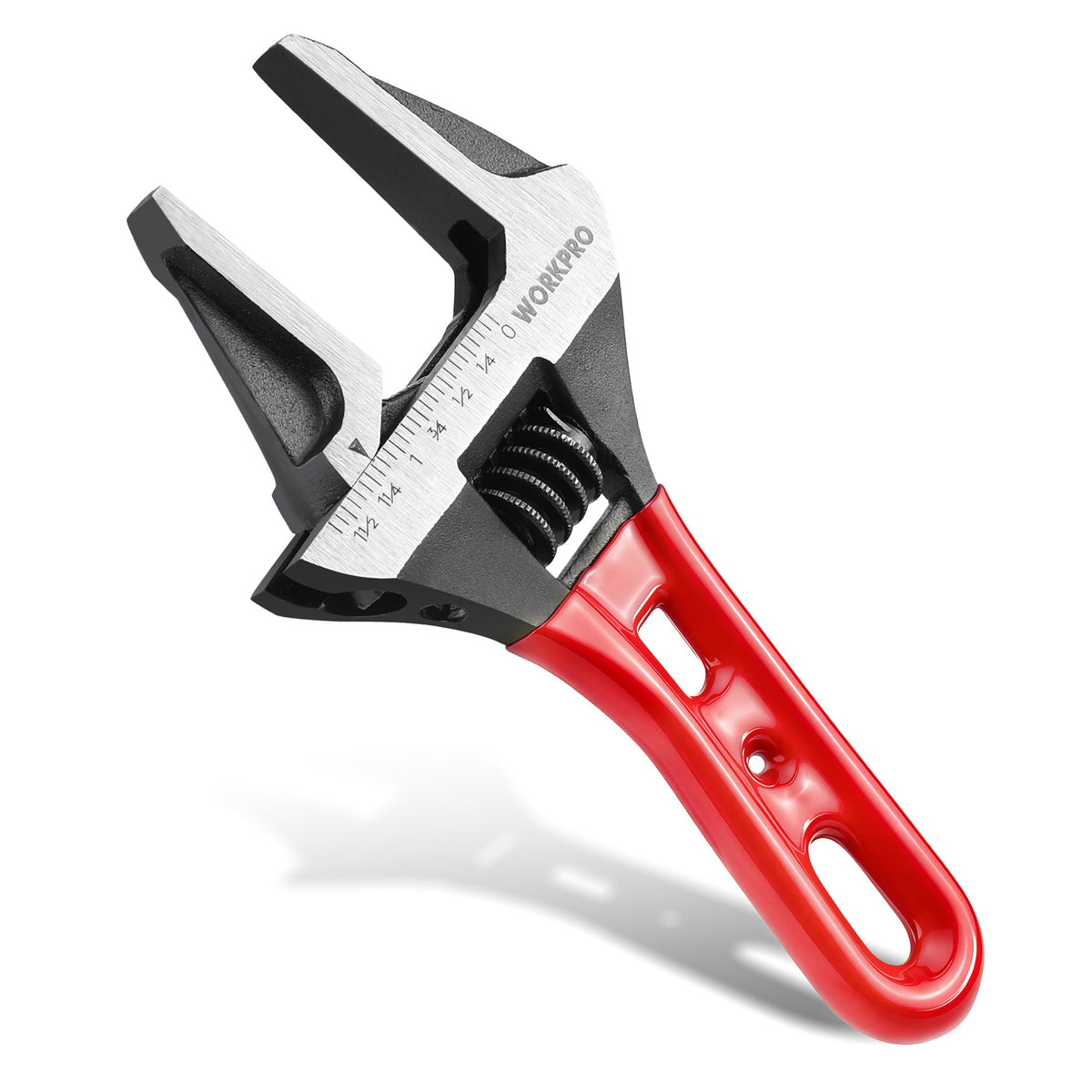 WORKPRO 6" Stubby Adjustable Wrench, 1-5/8" Extra Wide Jaw Opening