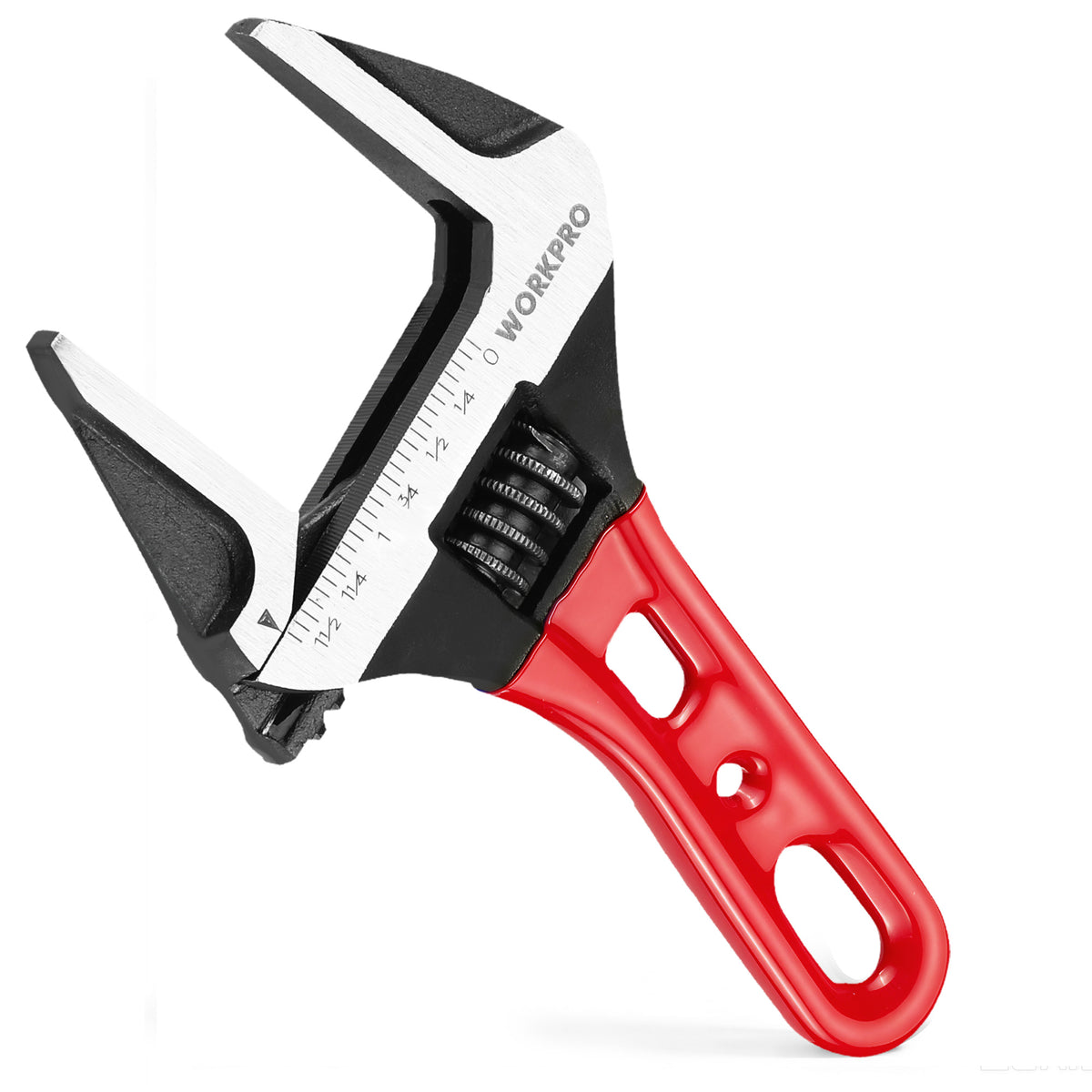 WORKPRO 6" Stubby Adjustable Wrench, 1-5/8" Extra Wide Jaw Opening