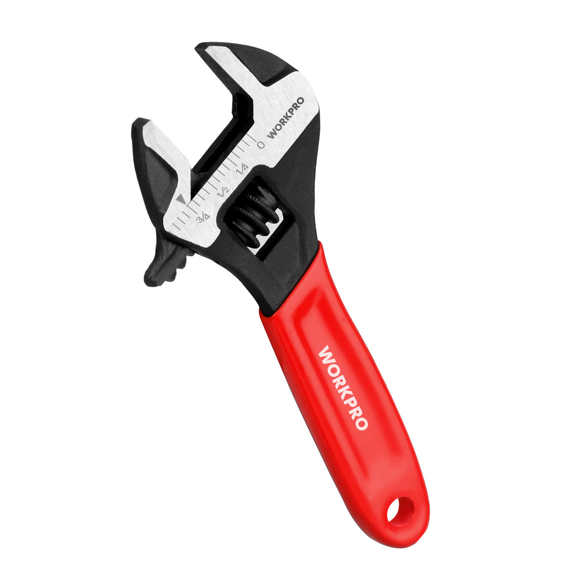 WORKPRO 4-Inch Mini Adjustable Wrench, Wide Jaw Cr-V steel Wrench