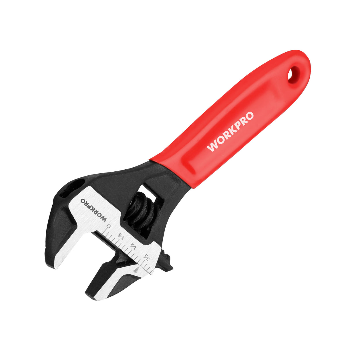 WORKPRO 4-Inch Mini Adjustable Wrench, Wide Jaw Cr-V steel Wrench
