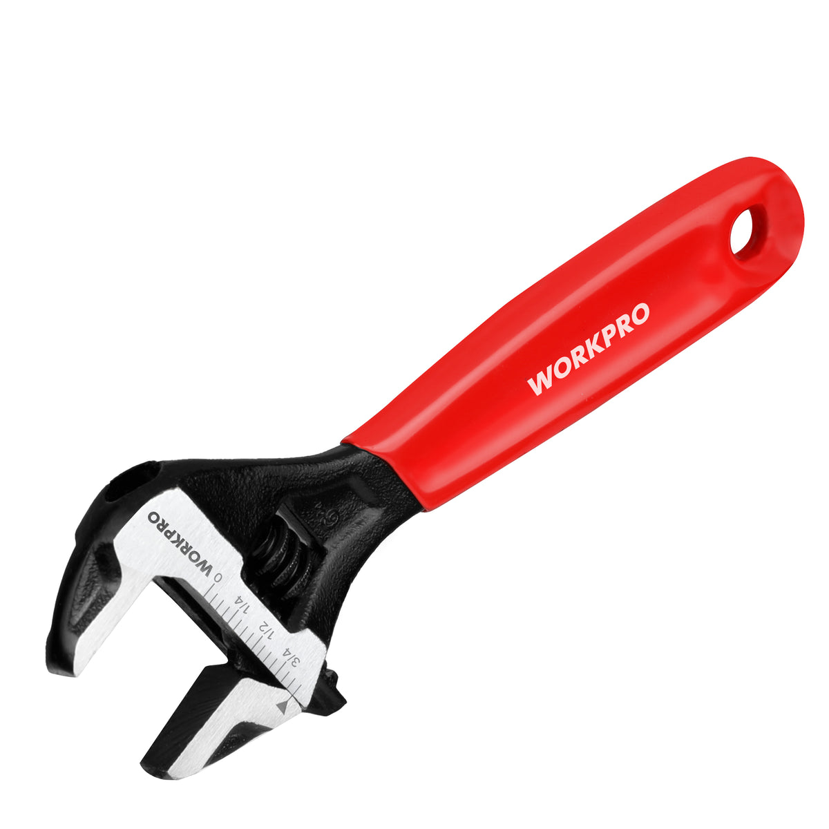 WORKPRO 6-Inch Compact Adjustable Wrench, Wide Jaw Cr-V steel Wrench