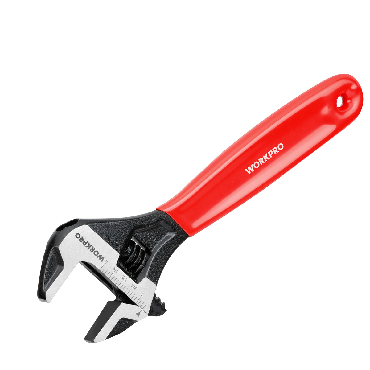 WORKPRO 8-Inch Adjustable Wrench, Cr-V Steel Wide Jaw Black Oxide Wrench